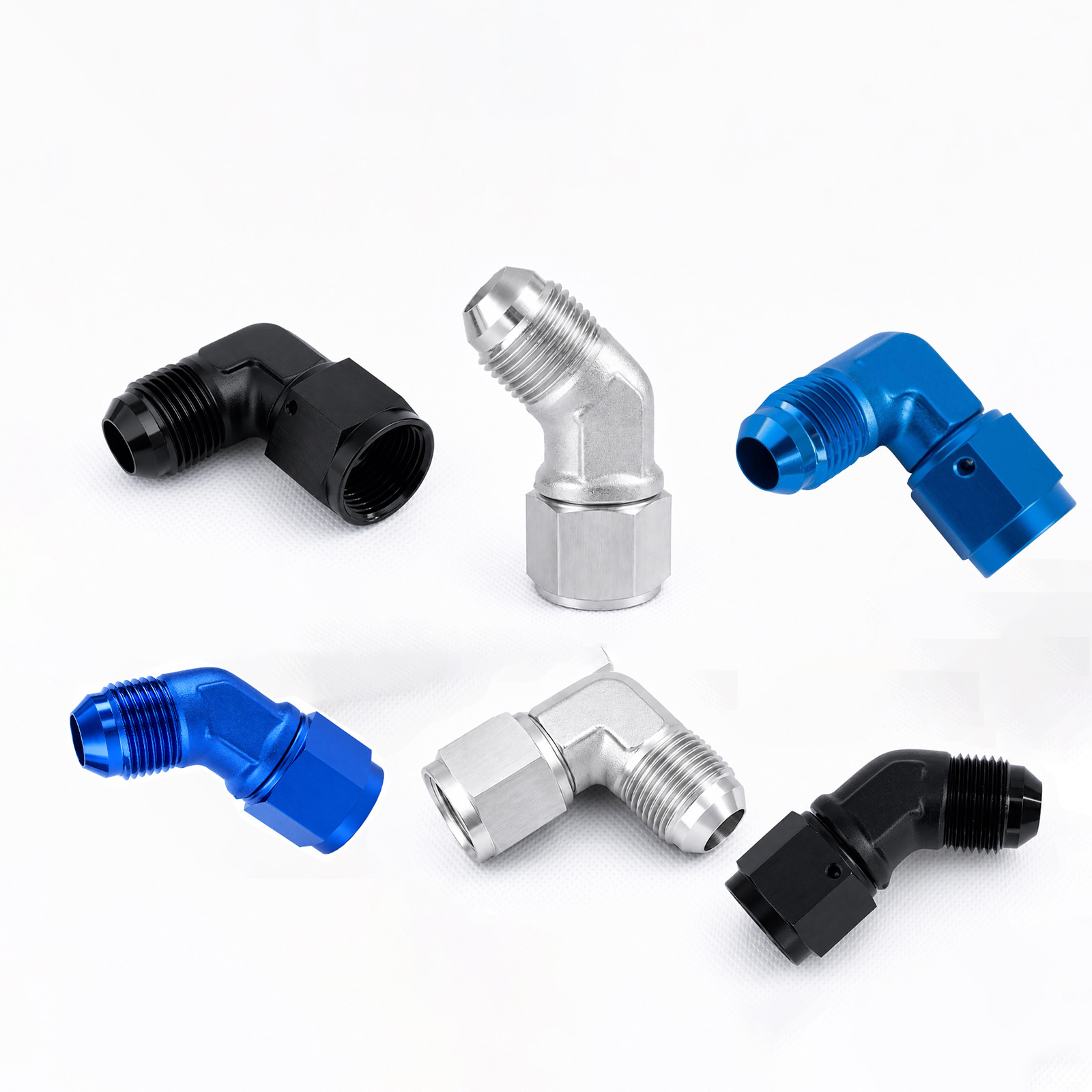An3-An16 45/90 Degree Modification Parts Male and Female Aluminum Alloy Brake Oil Pipe Adapter for Racing Pipelines