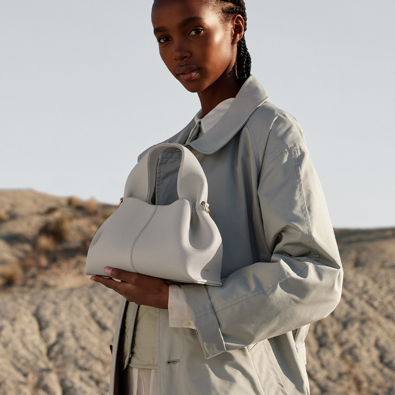 Polene nicho francés 2024 primavera nuevo bolso de albóndigas de piel de vaca bolso de bolsa de nubes