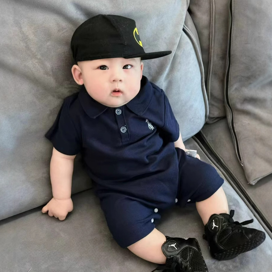 Baby Summer jumpsuit Stylike All-match Baby Polo Shirt Short-sleeved Harper Summer Thin Baby jumpsuit