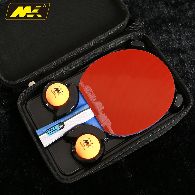 MK:9 estrellas · Angry Sea Crazy Wave · Mango largo 1 2 juegos de bolsa de caparazón duro de tenis de mesa ABS