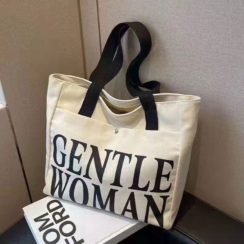 Bolsa de lona para mujeres inssen bolso de hombro universal de gran capacidad de libro de los estudiantes de clase bolsa de viaje bolsa de tela bolsa de mano