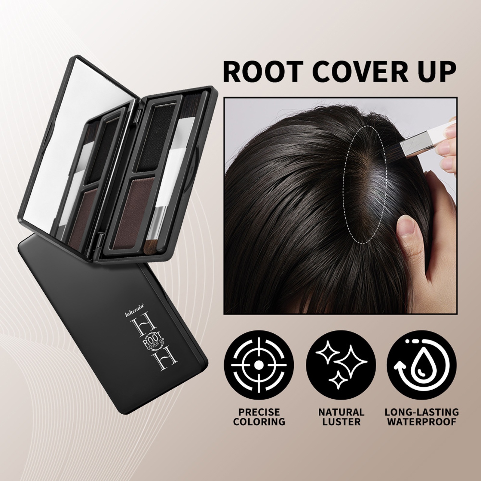 Polvo Retocador de Línea del Cabello, Complemento de Color, Denso y Esponjoso, para Raíces y Línea del Cabello