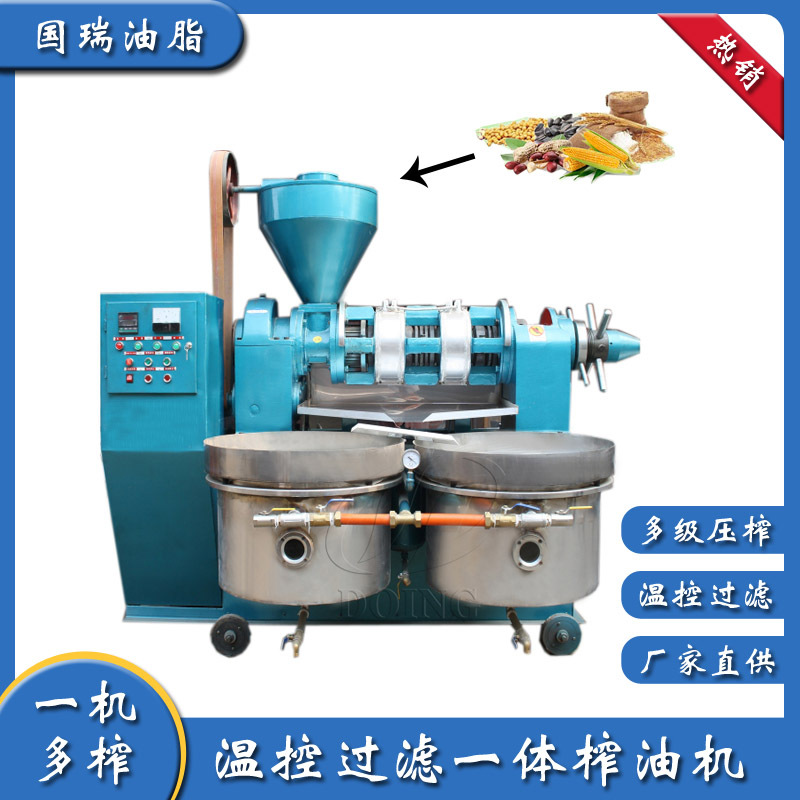 国瑞厂家现货全自动大豆榨油机 小型3吨/天榨油过滤一体榨油机