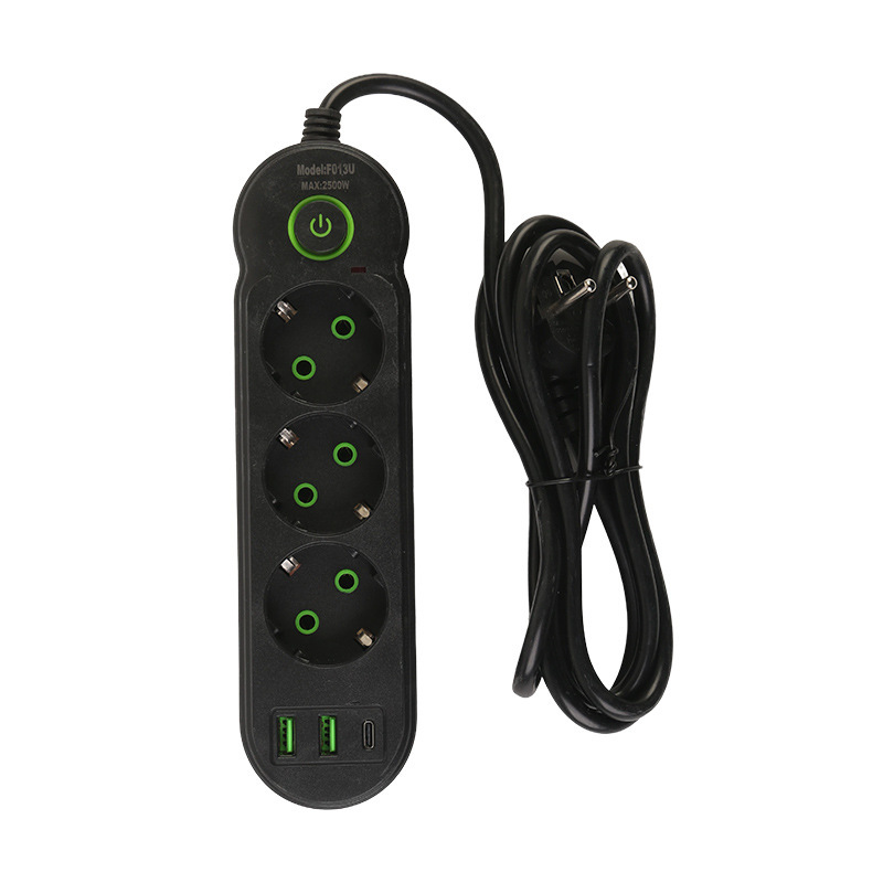 2USB + 1Type-C Black and White Mixed Neutral Box Interruptor General Comercio electrónico transfronterizo ruso