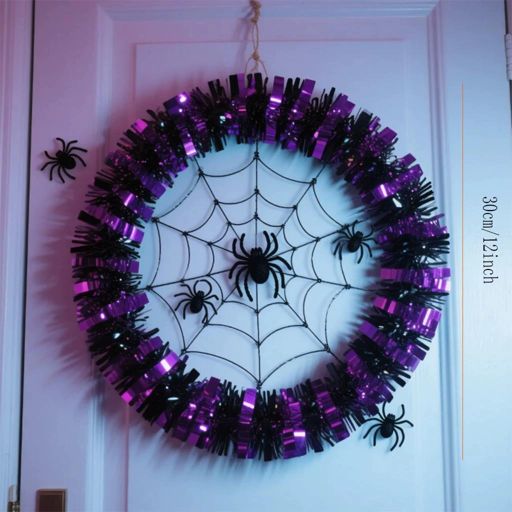 Гирлянда-украшение для Хэллоуина, светящаяся светодиодная, для дома с привидениями, коридора, двери, стены, вечеринки ужасов, подвесной венок