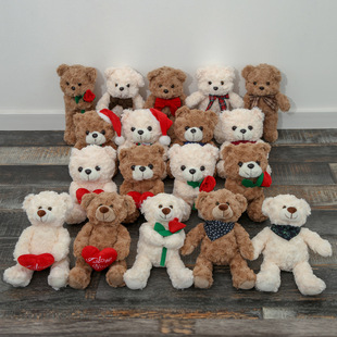 Internet Red Scarf Bear Doll Flower Couple Teddy Bear Plush Toy Love Bear Doll Birthday Gift Wholesale