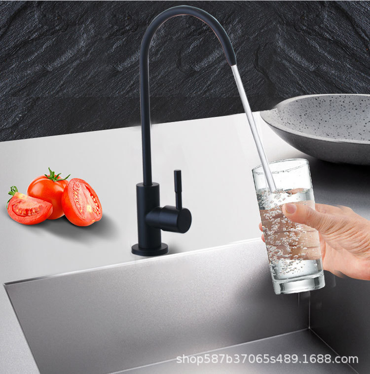 The faucet of the water purifier is white and black, 4 points. For household pure water machines, the faucet is 3/8 points, 2 points. It is made of 304 stainless steel for direct drinking water details Picture
