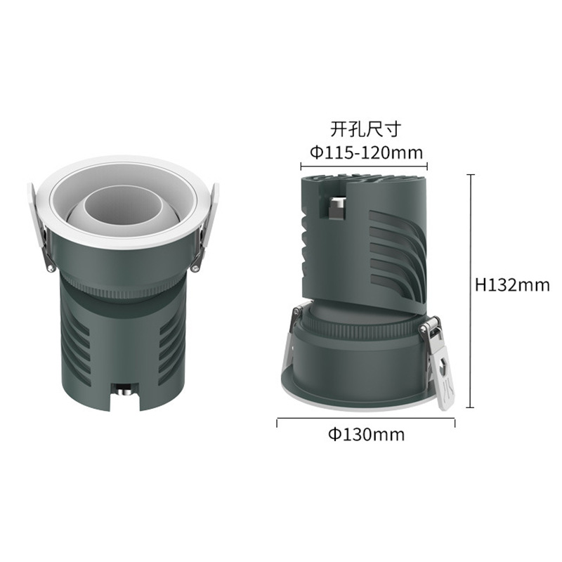Ángulo ajustable incrustado faro ojo de buey lámpara doméstica sala de estar LED anti-deslumbramiento downlight fábrica de iluminación comercial al por mayor