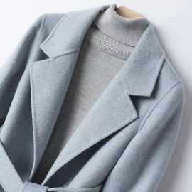 低价处理涤纶毛呢大衣秋冬款大码女装韩版通勤风显瘦外套潮