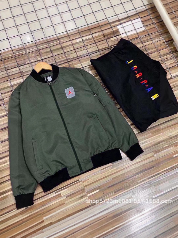 跨境乔丹AJNK棒球服男2025新款美式街潮情侣外套刺绣logo七彩乔丹|undefined