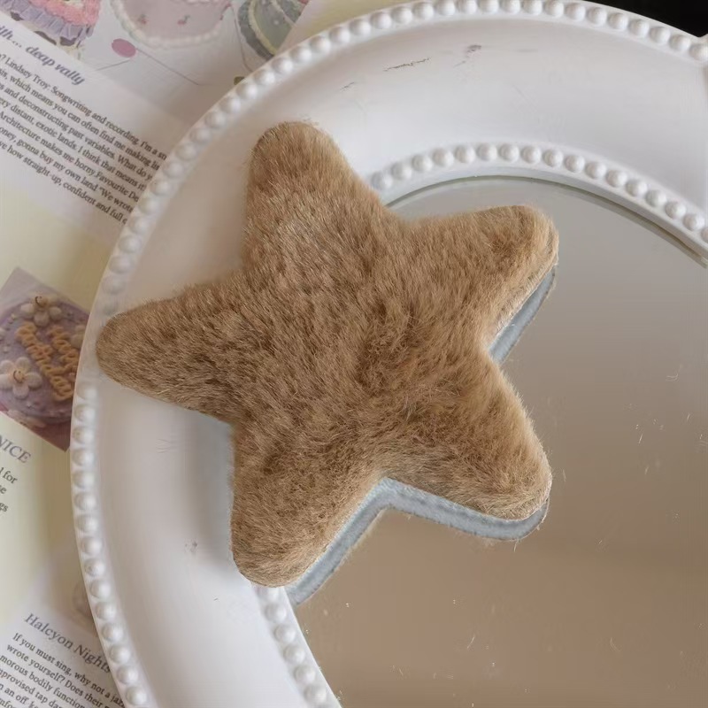 秋冬のかわいい星のヘアピンの女性の子供の砕毛のbbクリップのサイドの前髪のぬいぐるみのカモの口の頭飾り|undefined