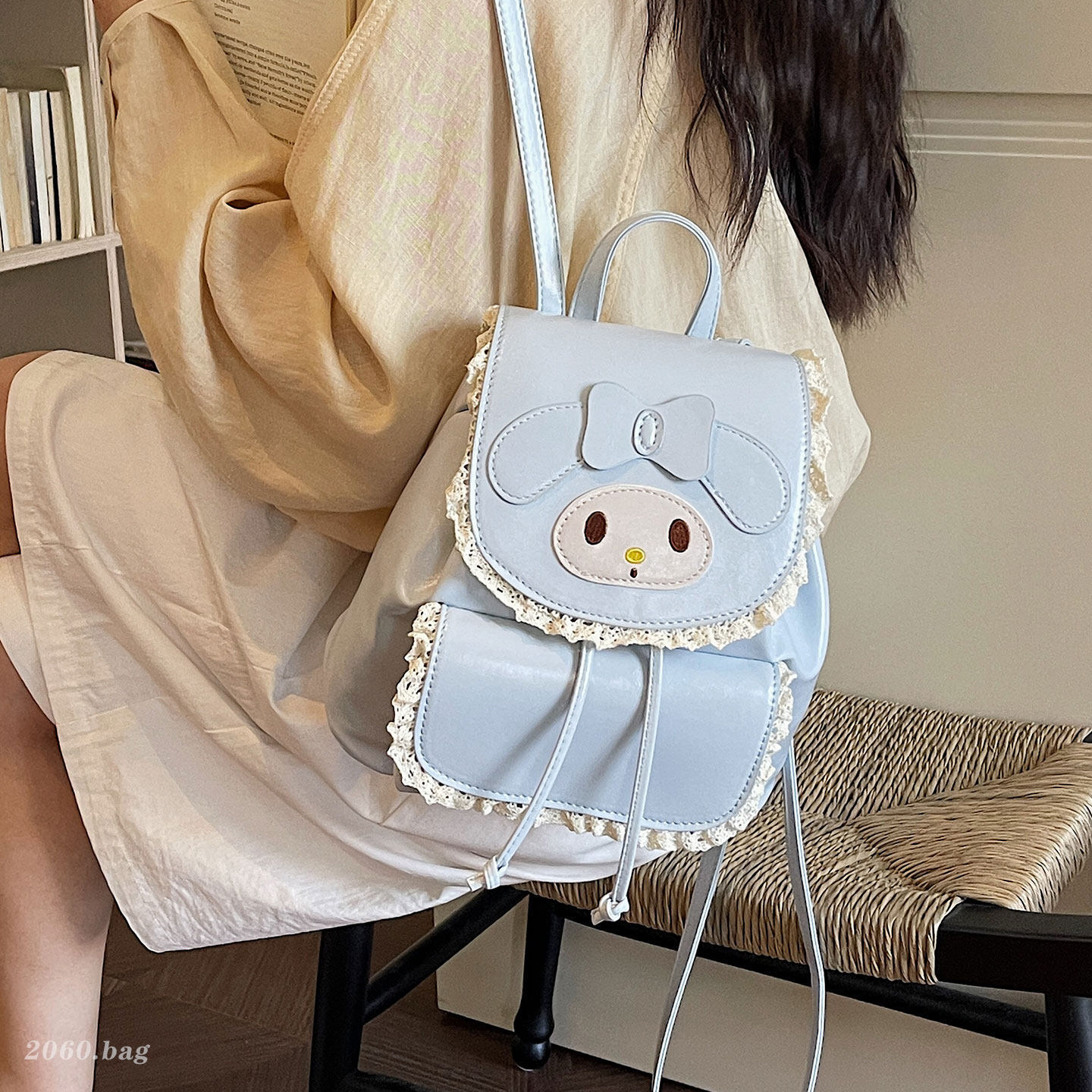 Hermosa mochila de dibujos animados de gran capacidad para viajar a clase, mochila de hombro universal 2026 para mujeres, jóvenes y jóvenes diarios