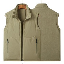 秋冬双面穿马甲男多口袋立领宽松摇粒绒大码坎肩背心户外工装马夹
