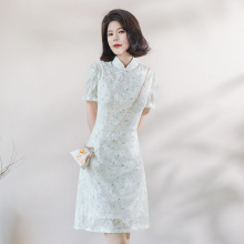 新中式旗袍新款2024年轻款气质少女优雅小个子短款改良国风连衣裙