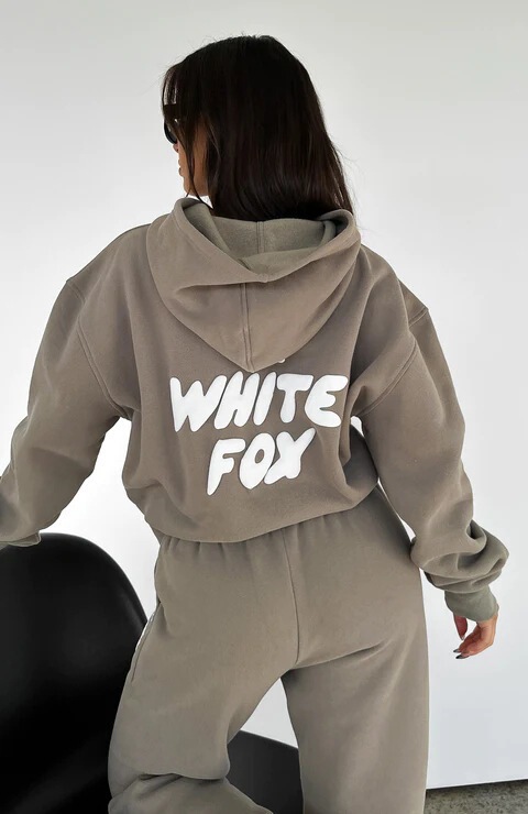 現物ホワイトfoxオリジナルサイズ欧米クロスボーダー発泡プリント帽子付きスウェット2枚|undefined