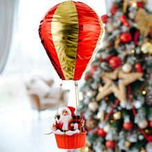 跨境新品聖誕裝飾聖誕老人熱氣球聖誕商場酒店氣氛吊頂裝飾品