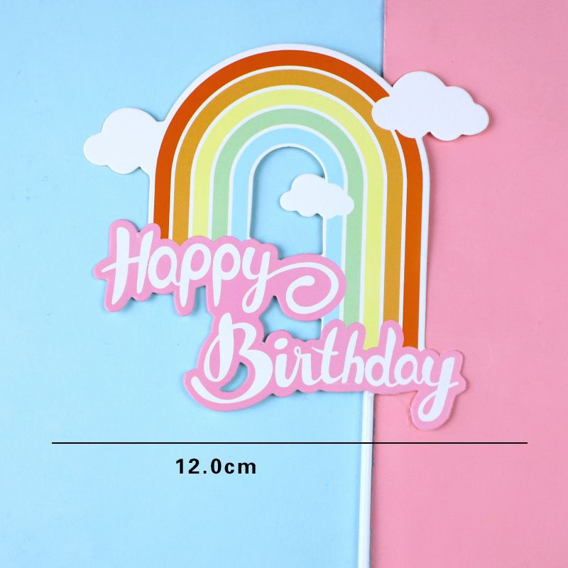 Letter Rainbow Paper Birthday Cake Decorating Supplies display picture 4