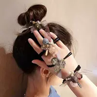 Корейская версия сети красная голова веревка женская новая колечка для волос производитель темпераментных хрустальных бусин с резинкой для волос браслет двойного назначения аксессуары для волос