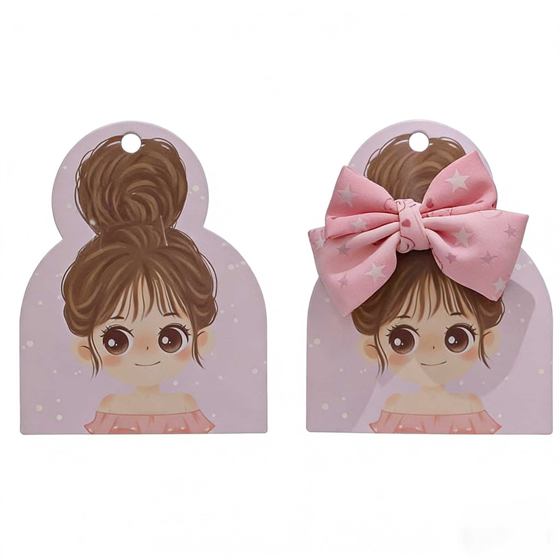 Niños de la serie rosa de dopamina caramelo color multi-cartón clip de agarre DIY clip de mariposa embalaje de papel de cartón blanco