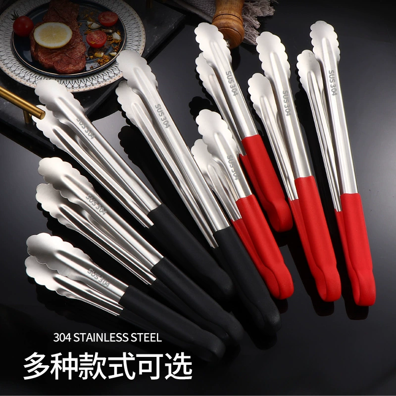 Силиконовые зажимы для пищевых продуктов из нержавеющей стали 304, резиновые зажимы для пищевых продуктов из мешковины, нескользящие, противоскользящие зажимы для барбекю, зажимы для хлеба, зажимы для стейков