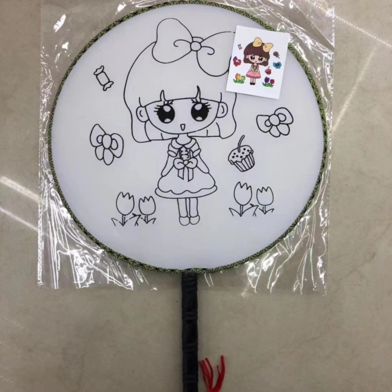 Pintura DE LOS NIÑOS DIY ventilador sanliou nueva figura hecha a mano pintura material de producción paquete Parque puesto pintura Palacio ventilador