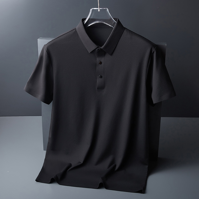 21 Colors Seamless Polyamide Ice Silk Short-sleeved Men's Polo Shirt Men's High-end Polo Shirt Short-sleeved Men's Polo Shirt