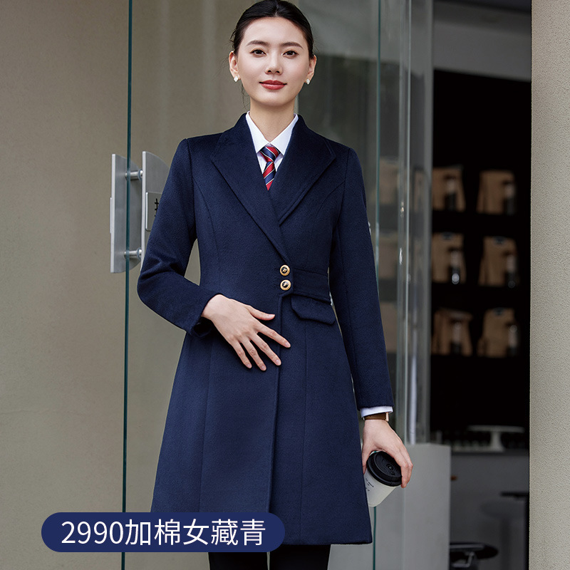 高级感职业毛呢大衣女士中长款气质呢子外套加厚银行珠宝酒店工装|undefined