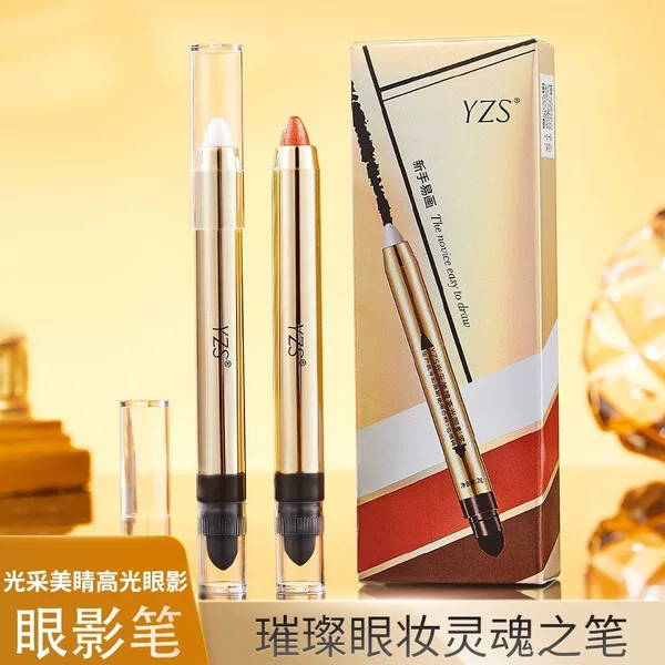 Radiant Beauty Highlighting Eyeshadow Pen, Pearlescent Shimmer Contouring and Brightening Eyeshadow Stick, Double-Ended Long-Lasting Eyeshadow Stick