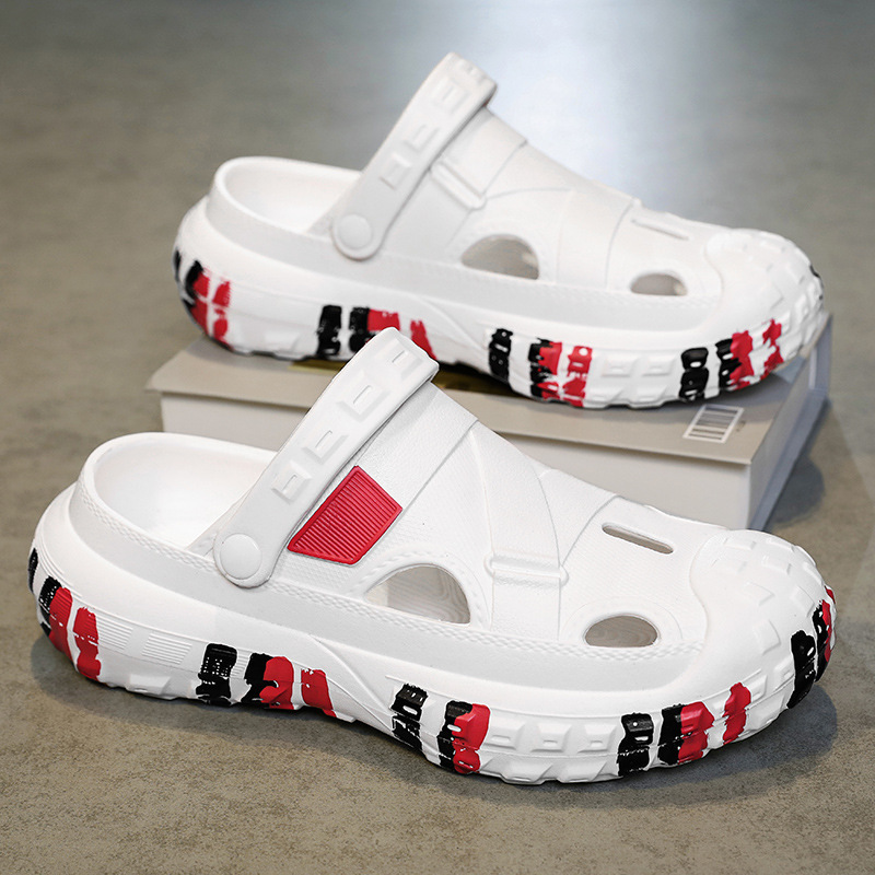 Amazon Slippers Men's Summer Outer Wear Slip-on Feeling Non-slip Baotou Sandals Men's Outdoor Sports Beach Hole Shoes