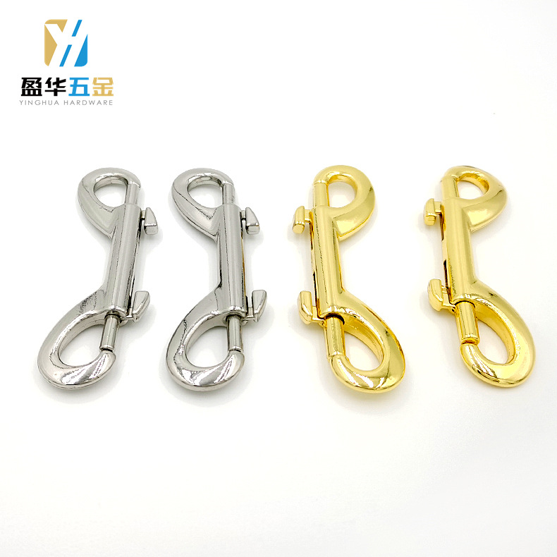 厂家现货批发狗扣锌合金钩扣双头狗扣绳牵引钩扣双头弹簧钩挂扣