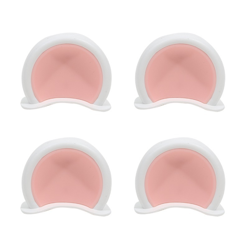 Universal Electric Car Helmet Cat Ears Universal Decoration Accessories Set (Auto Parts and Accessories) - white-pink-4pcs-with-reinforcement-film