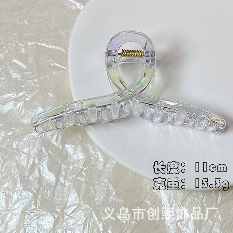 Colorido transparente humano pescado pinza de pelo grande Super Hada mariposa horquilla hembra espalda cuchara updo tiburón pelo clip accesorios para el cabello al por mayor