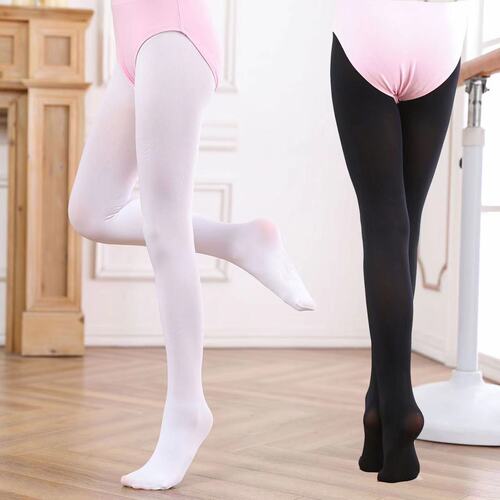 Children's dance socks white girls thin velvet stockings plus velvet thickened performance high elastic special dance socks