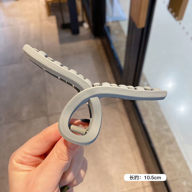 Milk Brown horquilla grande hacia atrás cabeza clip de pelo tocado de las mujeres principios de primavera de alto grado updo tiburón horquilla