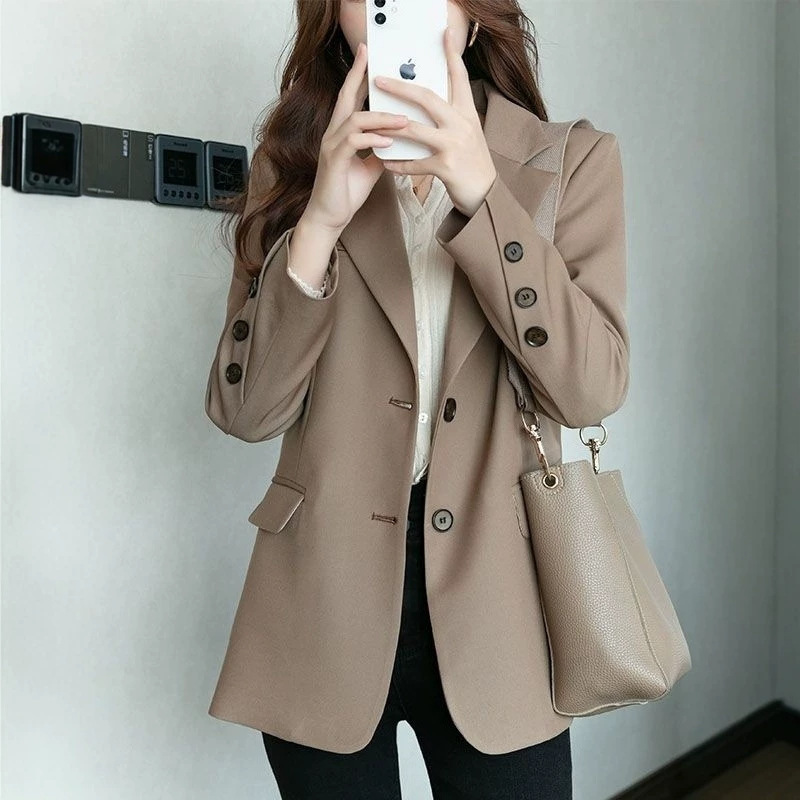 2026 Korean-style elegant loose-fitting women's casual stylish blazer, new autumn thin jacket