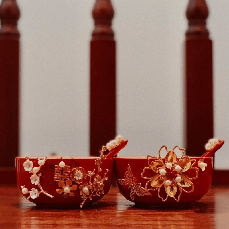 Tazas de té de boda de bodas de bodas de cerámica de decoración hecha a mano taza de boda