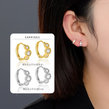 S925纯银微镶锆石耳环2025新爆款气质甜美小众设计轻奢高级感耳扣