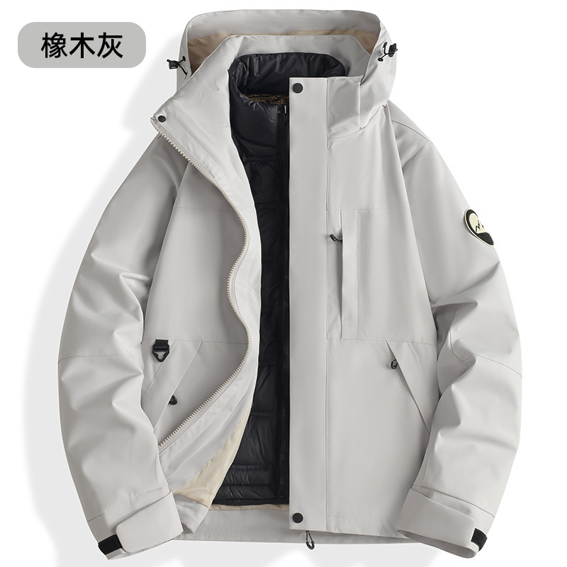 秋冬季冲锋衣防风防水三合一外套可拆卸羽绒内胆登山服定制LOGO字|undefined