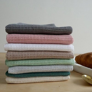 Kitchen Waffle Tea Towel Thickeneded Cotton Teatowel Napkin Tea Cup Cleaning Cotton Tea Towel