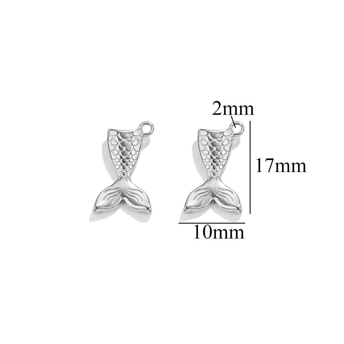 Accesorios de joyería de bricolaje colgante de la serie océano de acero inoxidable sirena concha mar estrella pulsera collar colgante