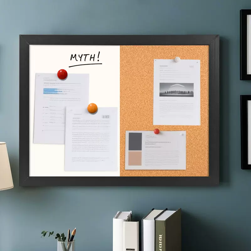 批发书桌家用办公装饰木质挂式留言照片墙展示板软木板磁吸白板