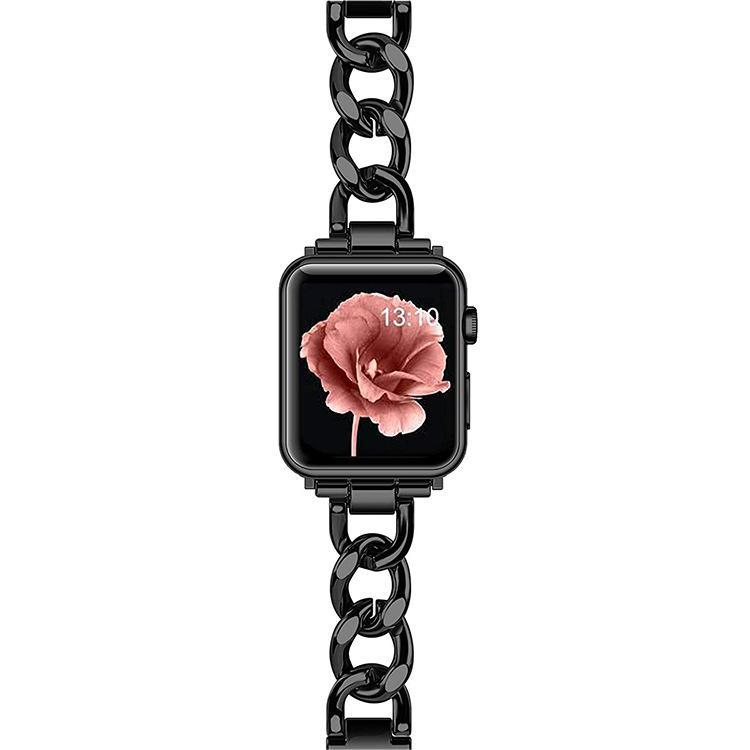 xDfind Small Perfume Silver Metal Bracelet para Apple Watch 38 - 49mm Diseño de cadena trenzada