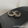 Tide, set, retro small design ring, with gem, Korean style, simple and elegant design