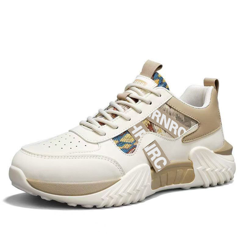 Giày thể thao nam sneaker trắng kiểu mới, giày casual thời trang cho thanh niên, đế dày gót thấp — Màu kaki, Màu xanh dương, màu đỏ chi tiết 24