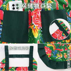 Western style canvas apron kitchen household anti-fouling and stain-resistant cooking apron women's ethnic style catering special work clothes