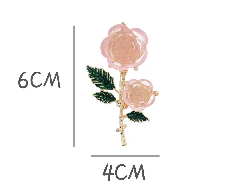 25g Weight Sweet Pin Flower Alloy Inlay Resin Women'S Brooches