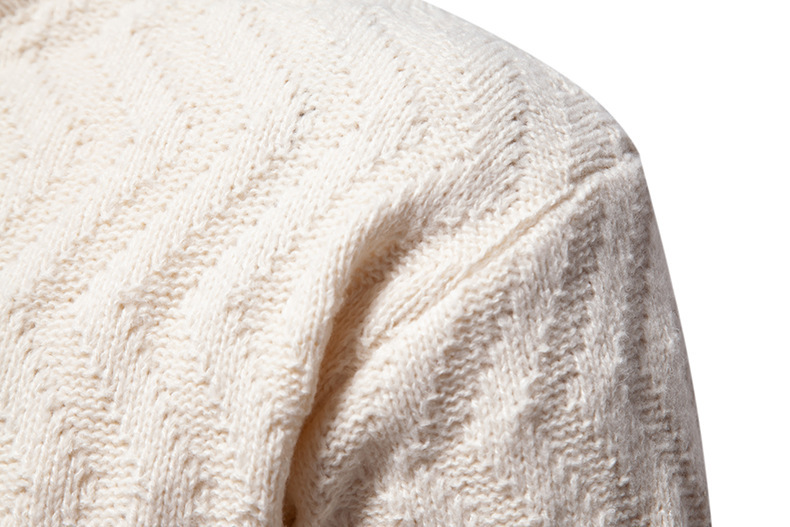 Pulover tricotat nou pentru bărbați, toamnă și iarnă, pulover la modă și călduros, pulover slim fit, pulover de bază_voghion.com