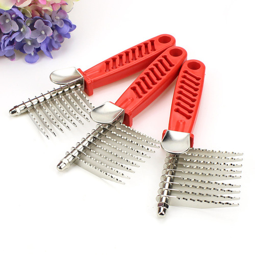Wholesale Stainless Steel Pet Knotting Comb Long-haired Dog Detangling Knife Comb Teddy Golden Retriever Cleaning Supplies