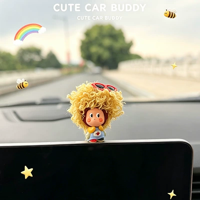 Screen Display Car Interior – Car ornaments - afro-apple-man-comes-with-stickers
