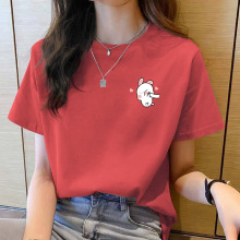 短袖t恤女宽松纯棉2021新款百搭显瘦体恤衫韩版夏季圆领上衣女潮